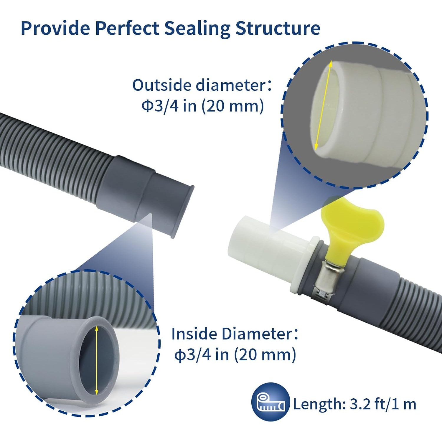 1m Drain Hose Extension Kit with Bracket: image 4