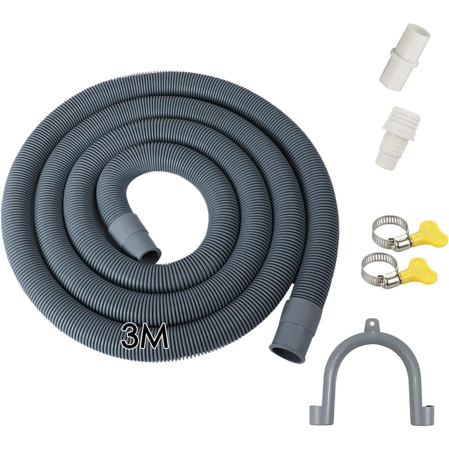 Washing Machine Drain Hose Kit 3m with Connector and Adapter: image 7