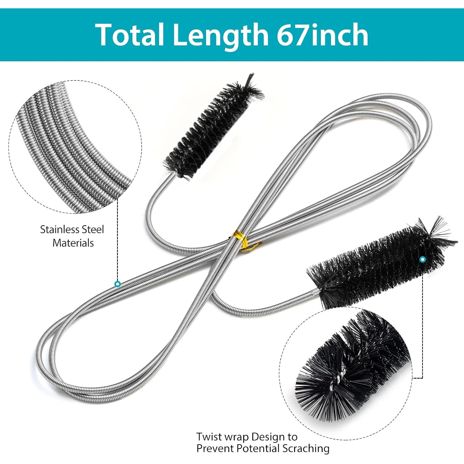 Double Ended Drain Brush 170cm