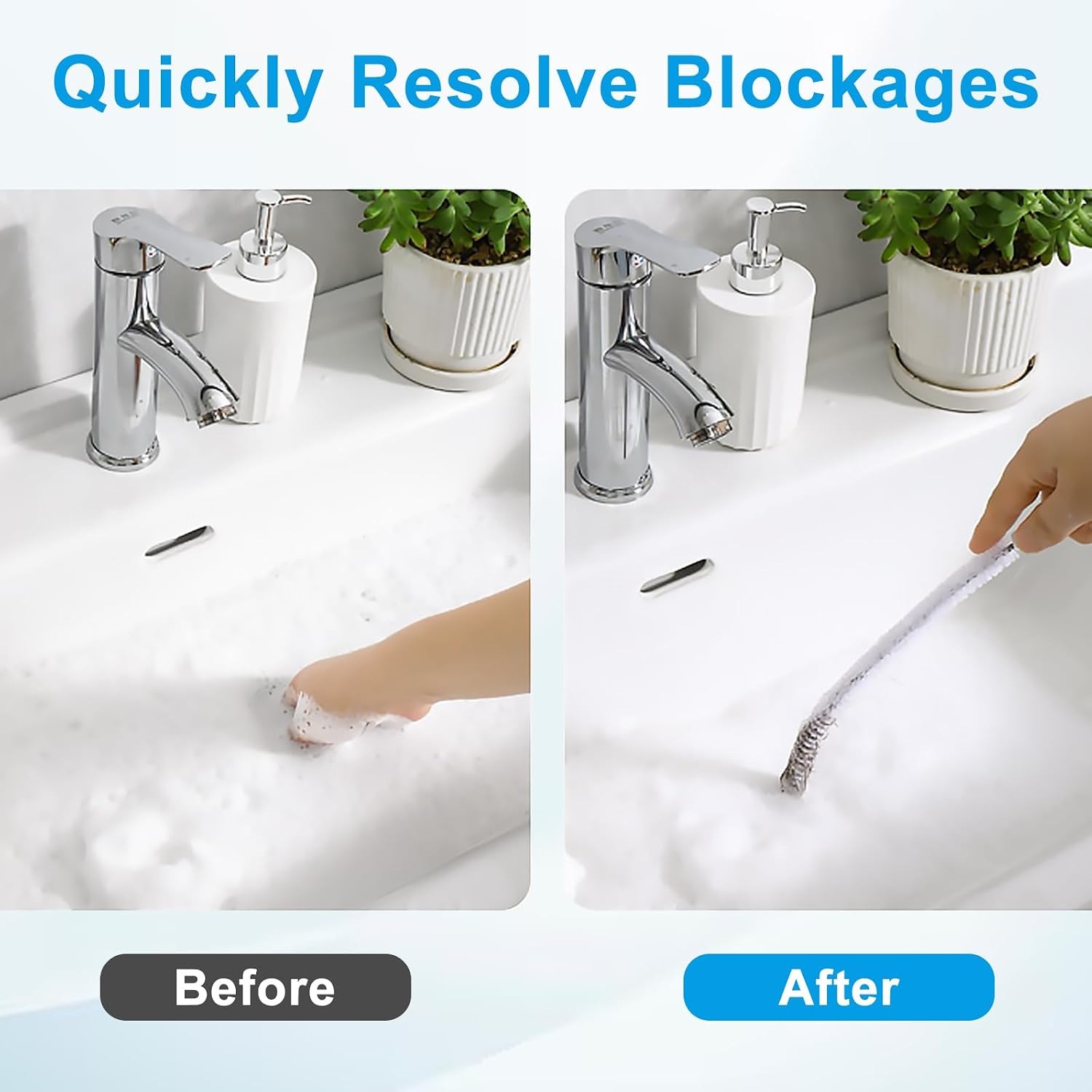 Sink Unblocker Brush 60cm, Pack of 2