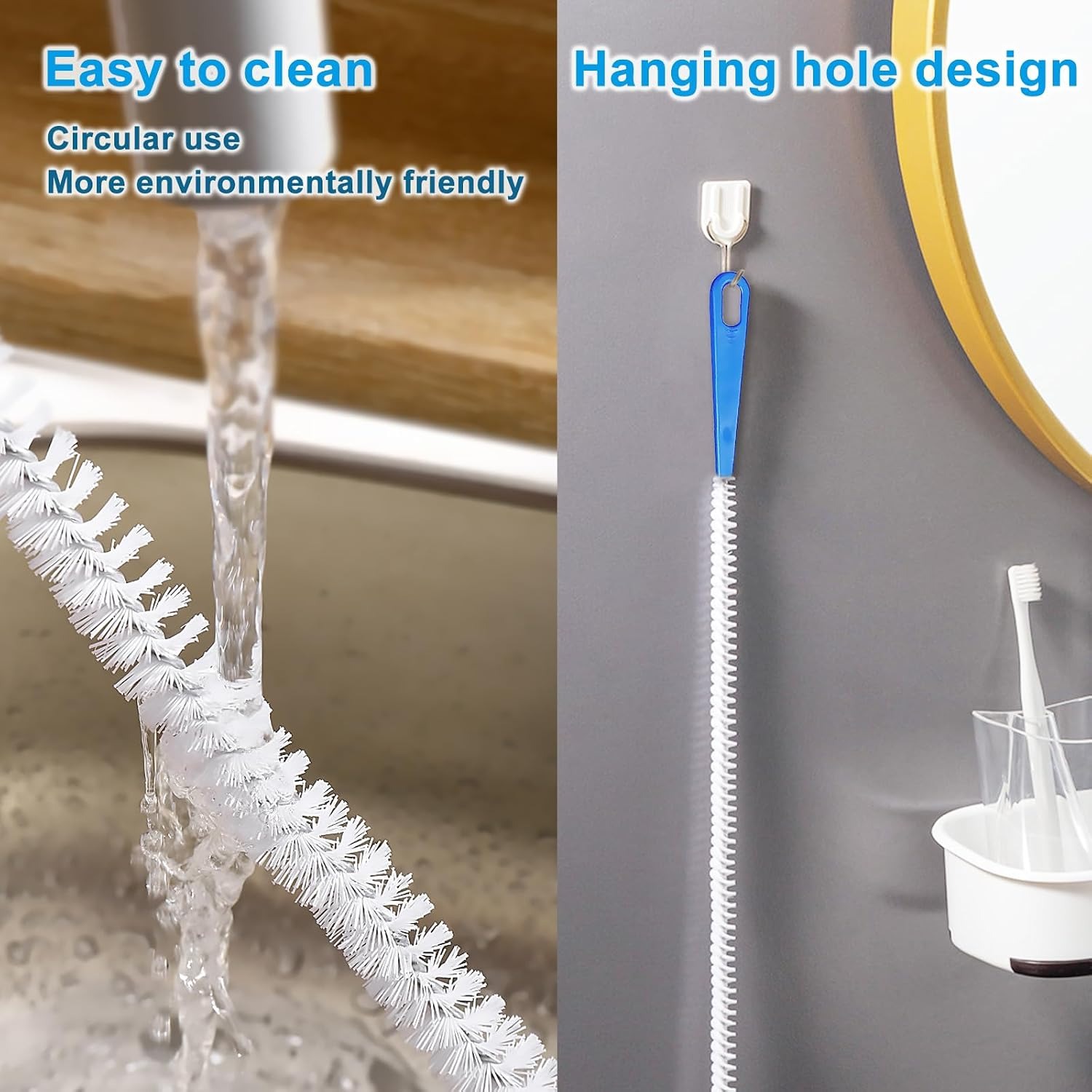 Sink Unblocker Brush 60cm, Pack of 2