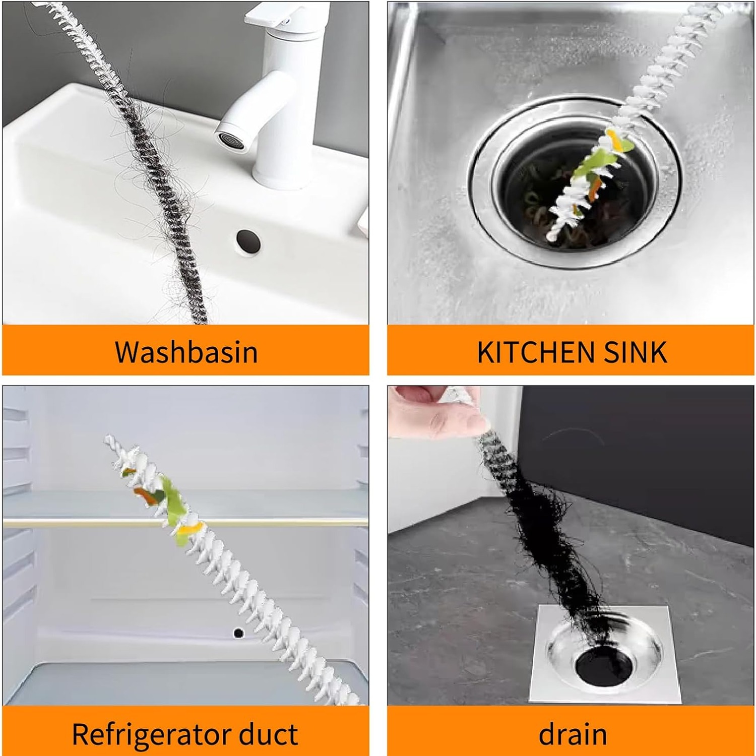 6 Piece Sink Unblocker Tool Set with Brushes and Hair Hooks: image 7