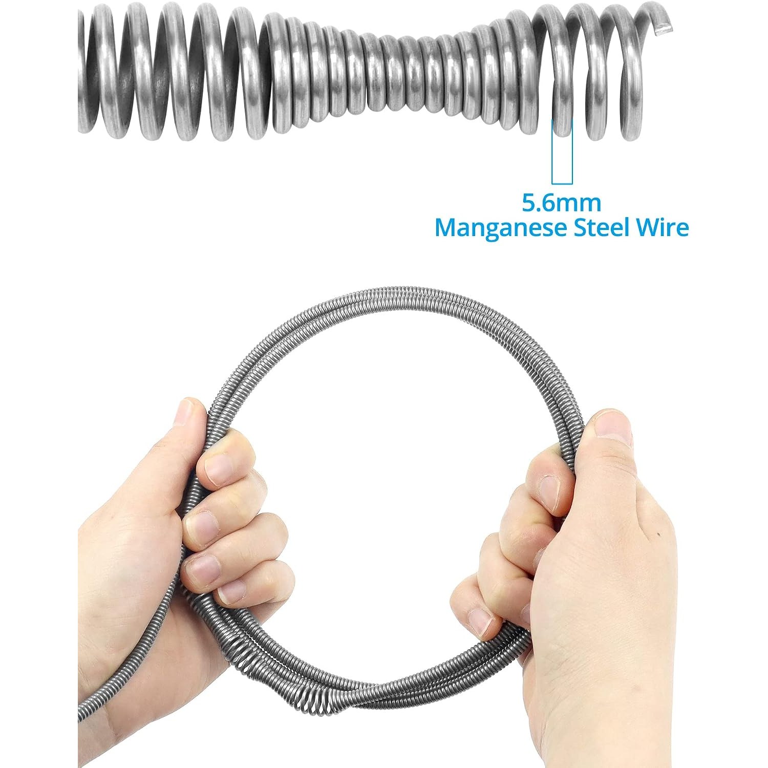 10m Manual Drain Auger with 5.6mm Spring Steel Cable: image 2