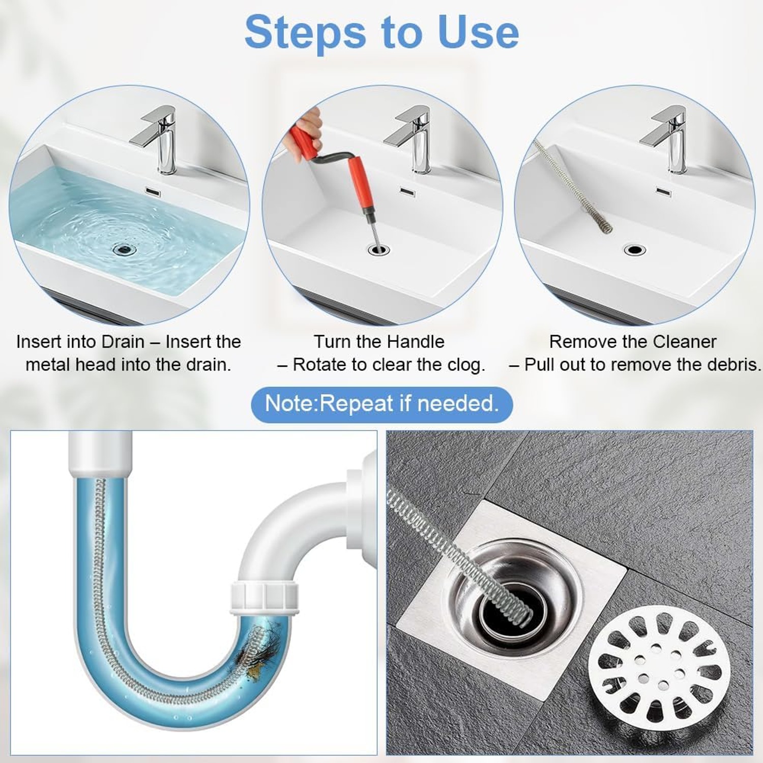 5m Spring Drain Snake with Hand Crank