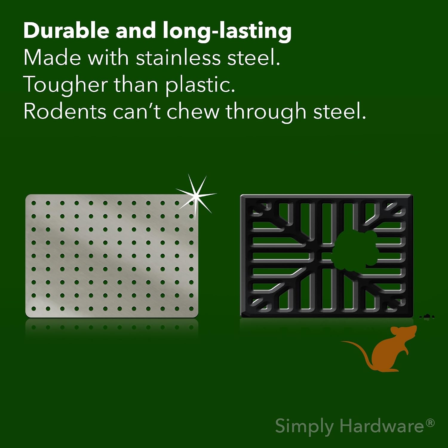 Rectangle Stainless Steel Drain Cover 280 x 200mm