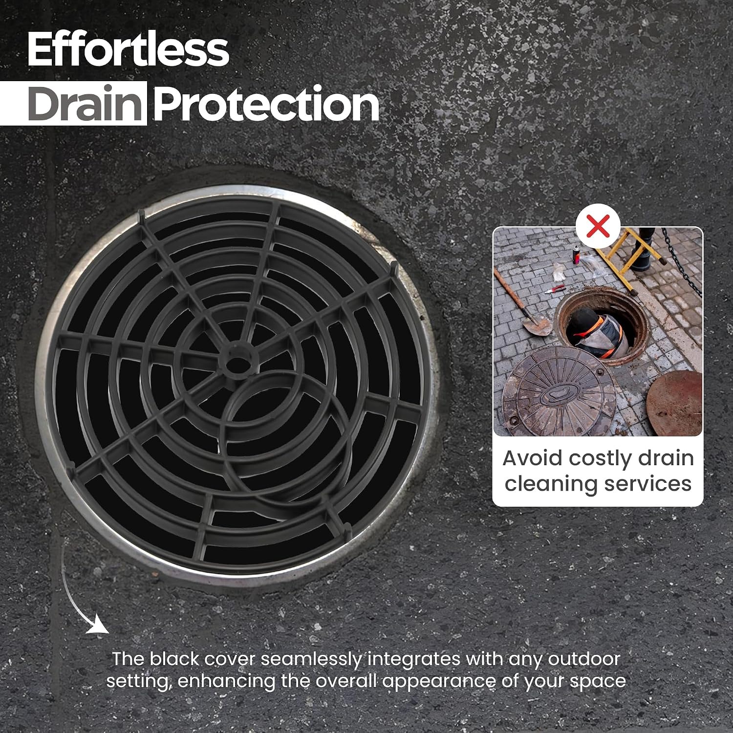 175mm Round Plastic Drain Cover
