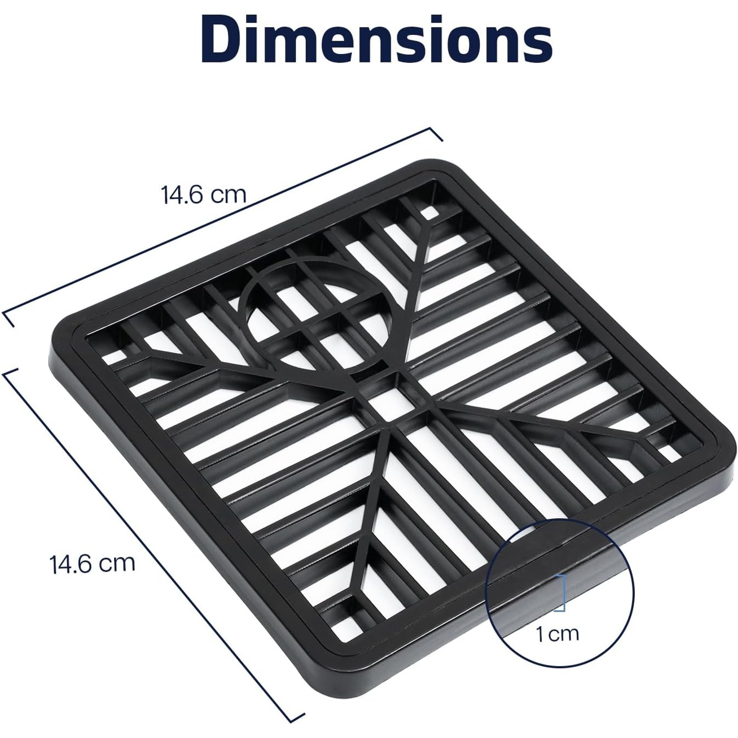 Square Plastic Drain Cover 146mm Leaf Guard