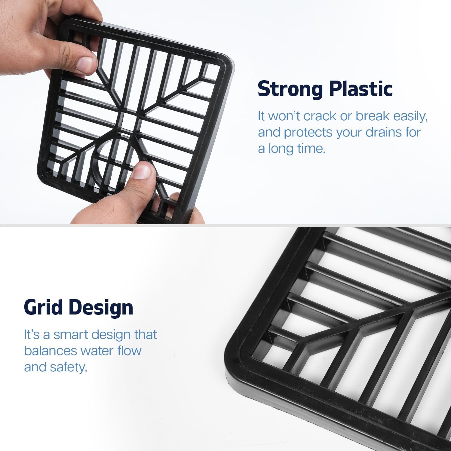 Square Plastic Drain Cover 146mm Leaf Guard