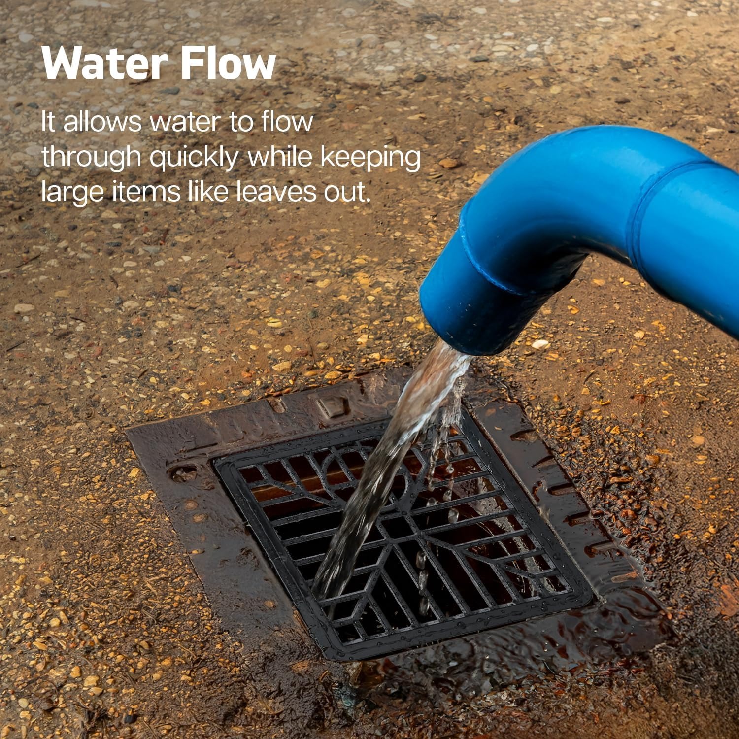 Square Plastic Drain Cover 146mm Leaf Guard