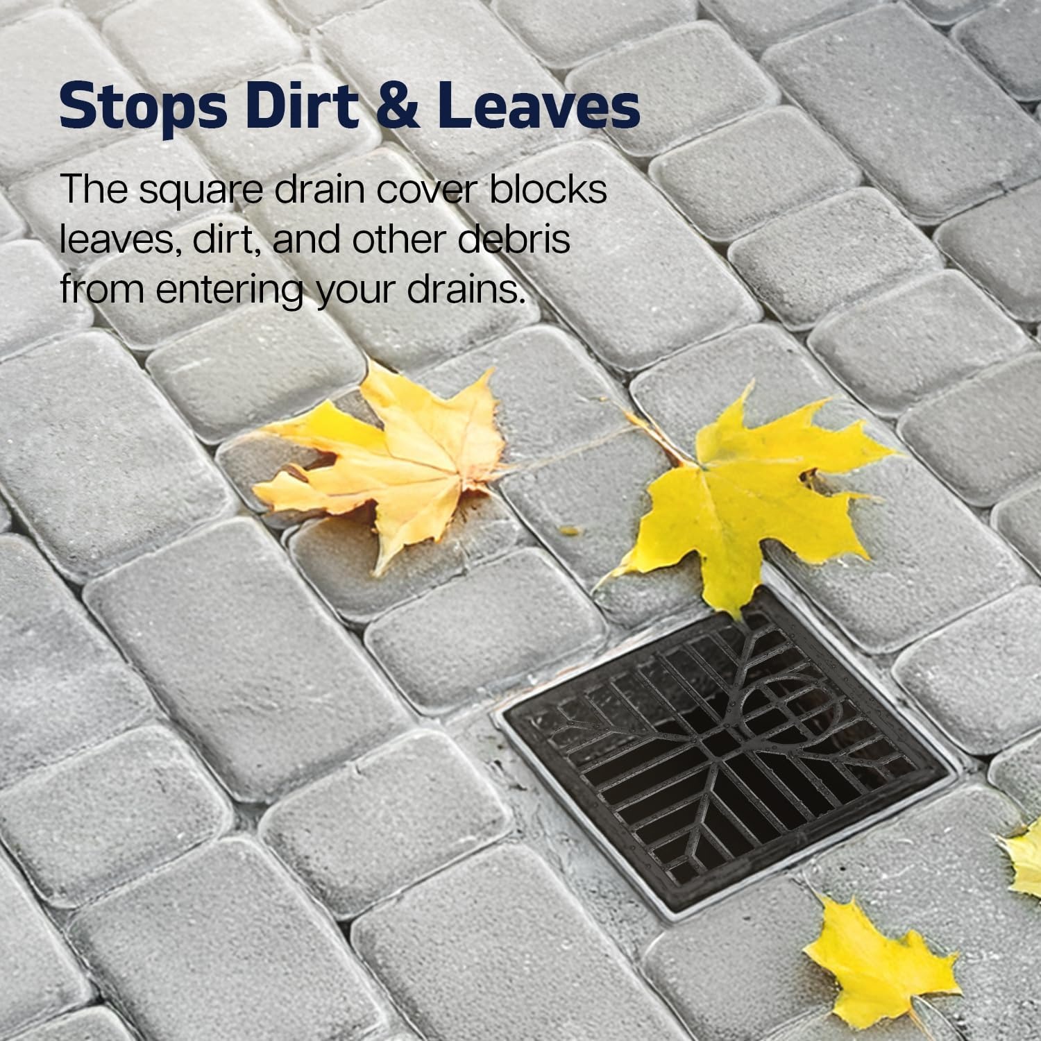 Square Plastic Drain Cover 146mm Leaf Guard