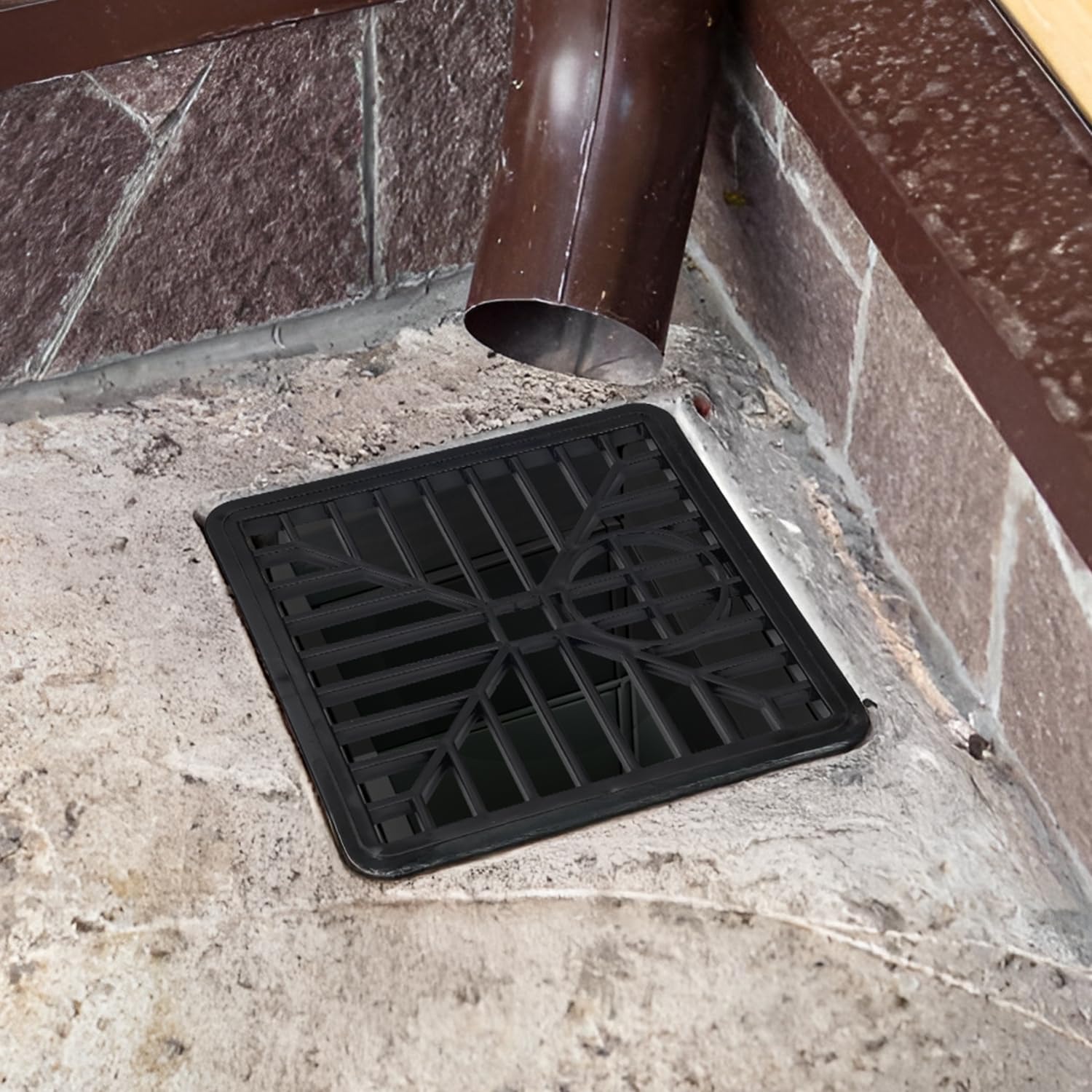 Square Plastic Drain Cover 146mm Leaf Guard