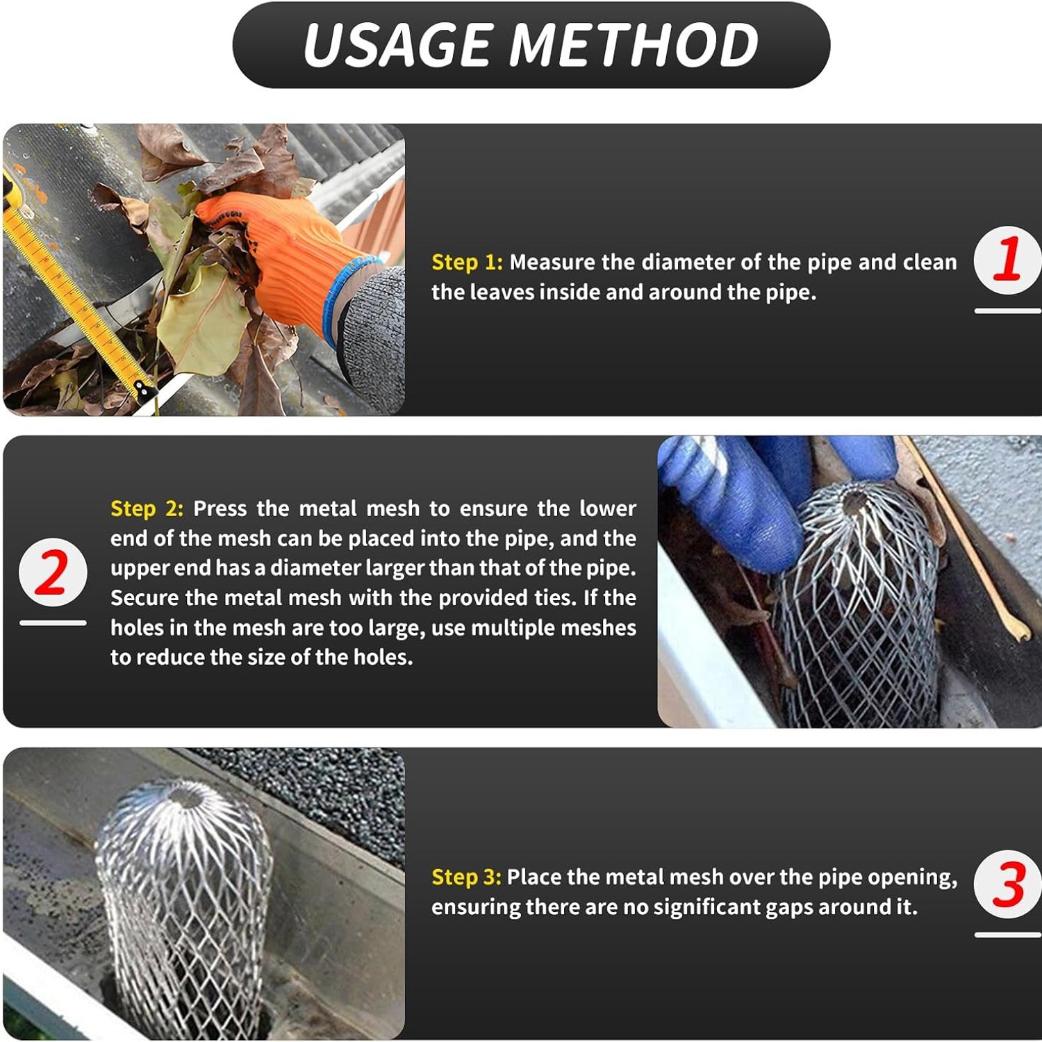 Downpipe Leaf Guard Mesh, Pack of 4