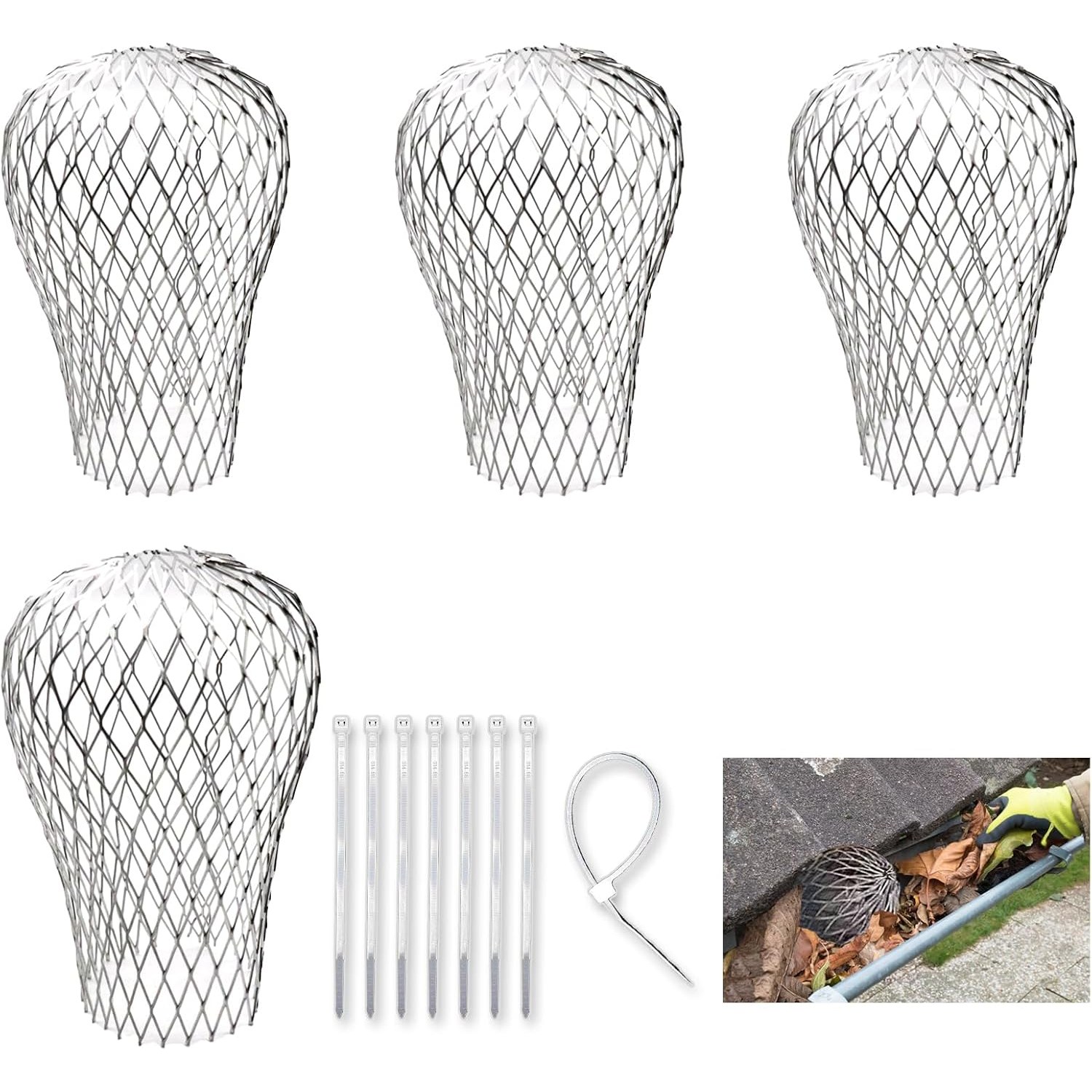 Downpipe Leaf Guard Mesh, Pack of 4