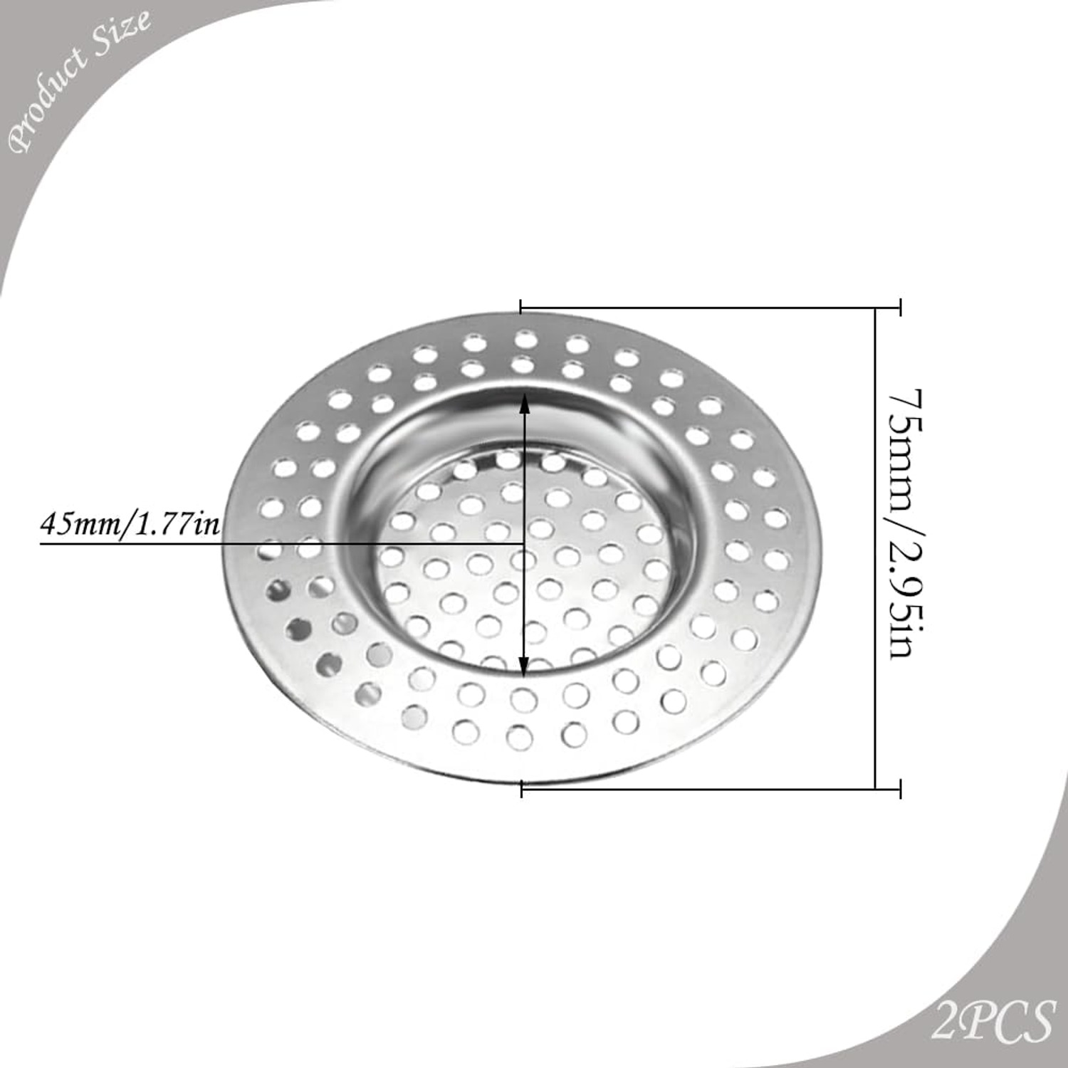 Mesh Sink Strainer 75mm, 2 Pack