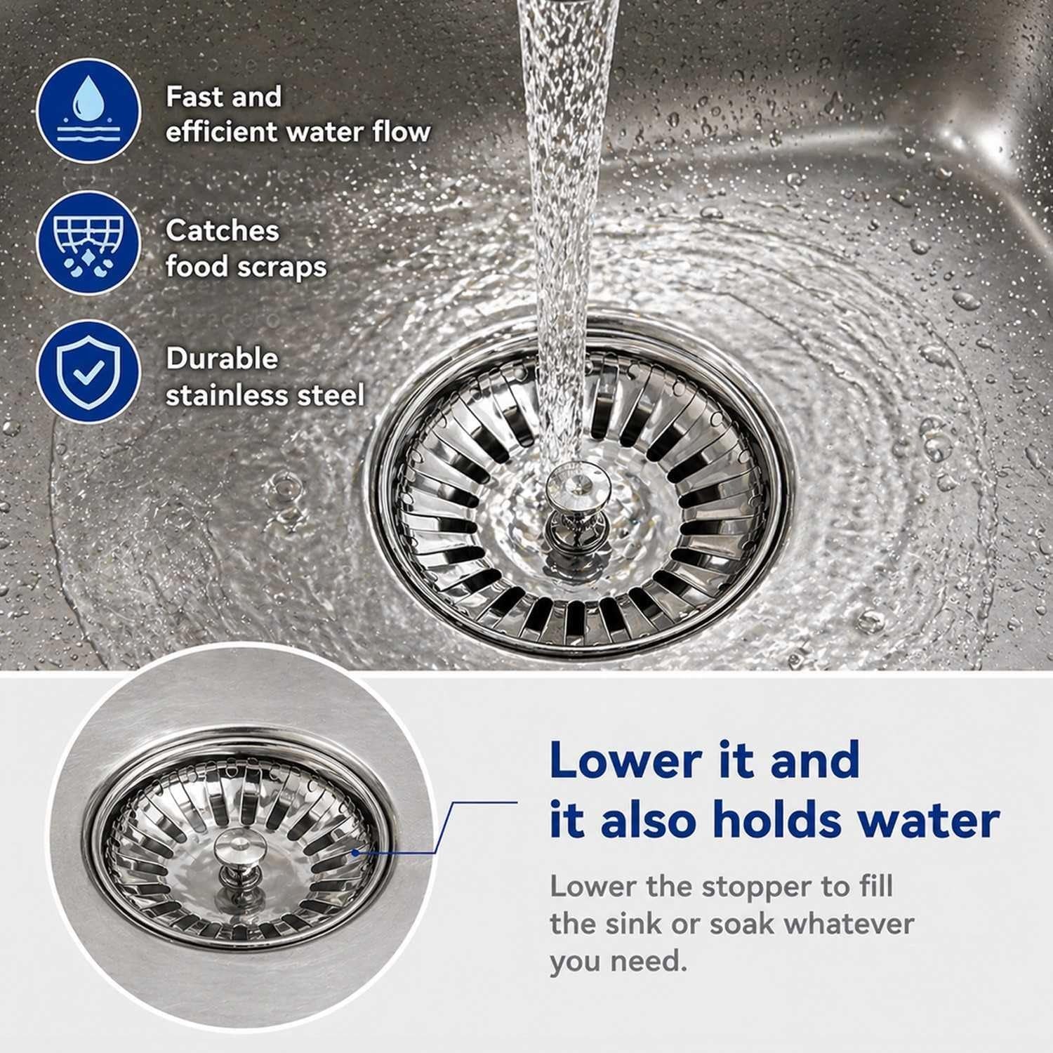Pop Up Sink Strainer Plug 83mm: image 2