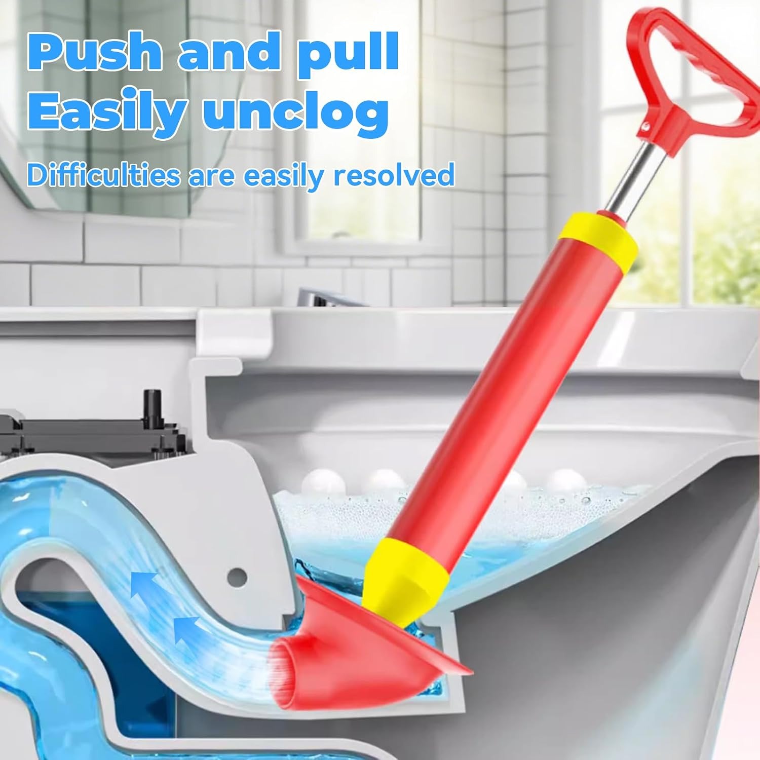Toilet Plunger with Threaded Handle and Nitrile Gloves: image 7