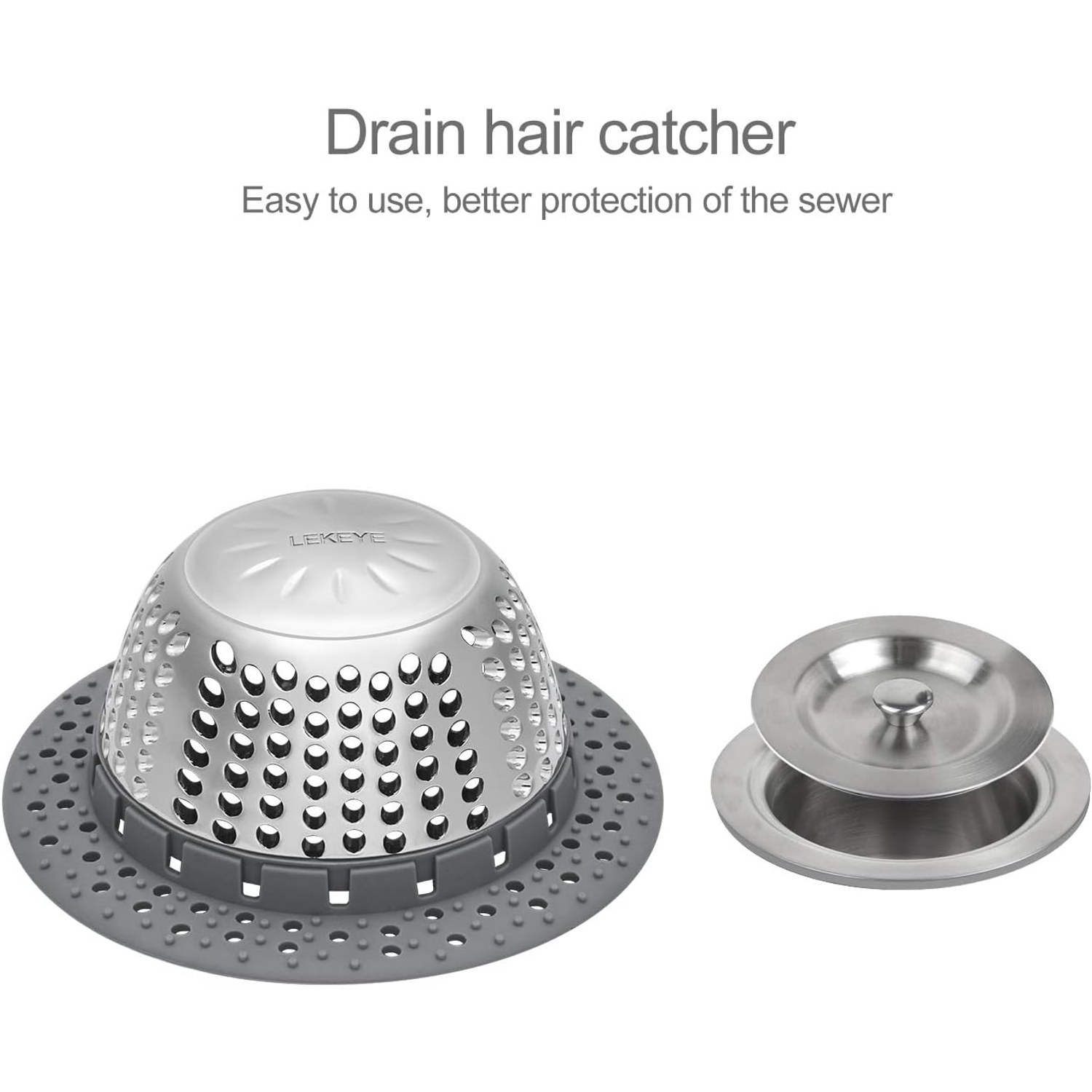 Pop Up Bath Plug Hair Catcher