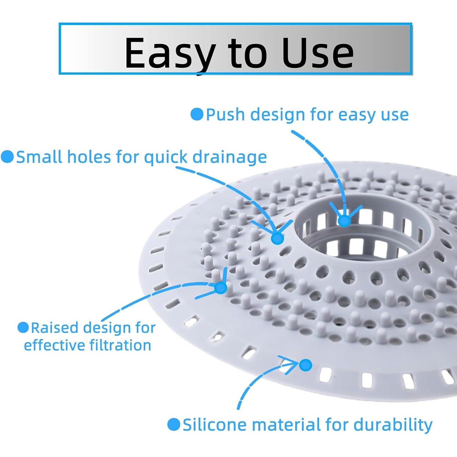 Silicone Shower Hair Grid 2 Pack