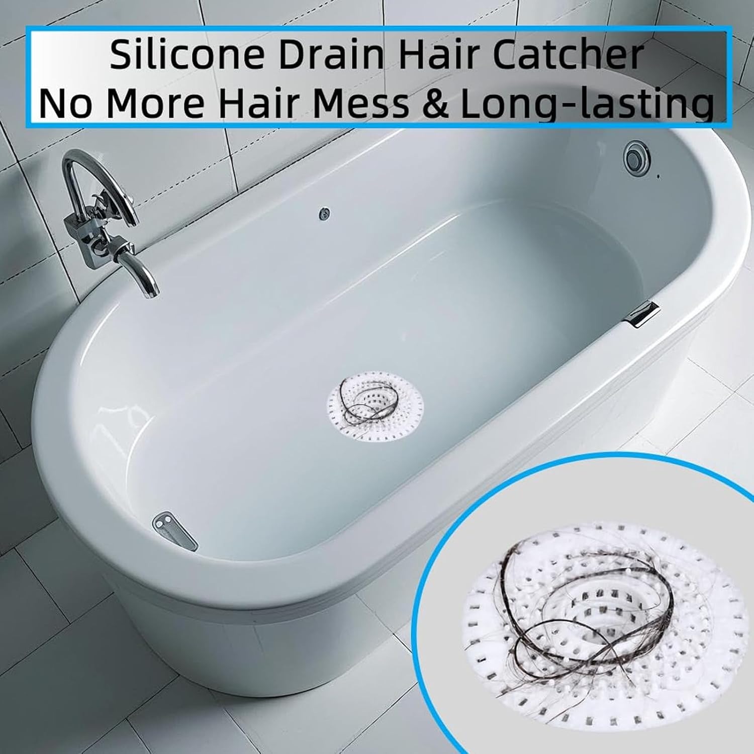 Silicone Shower Hair Grid 2 Pack