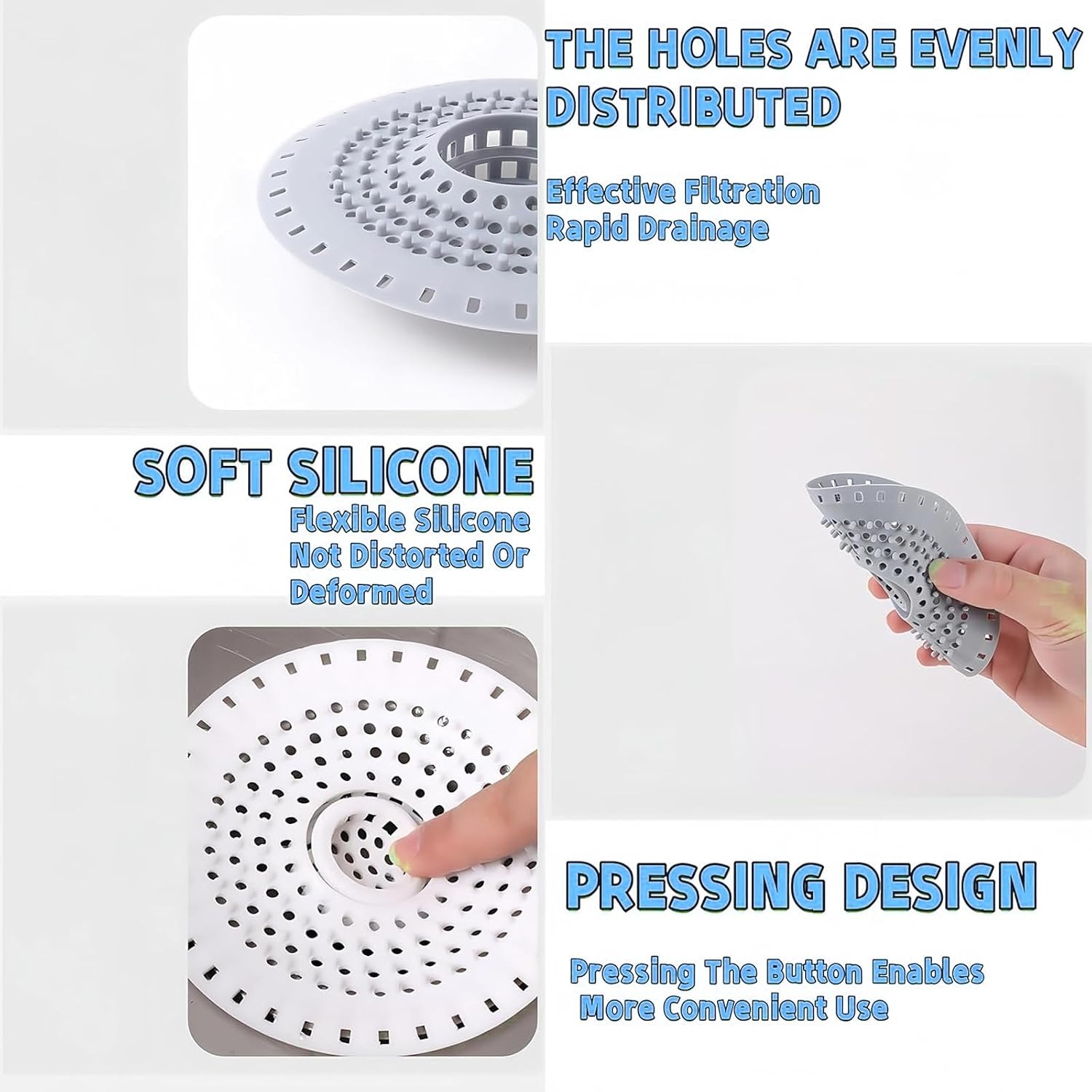 Silicone Shower Hair Grid 2 Pack