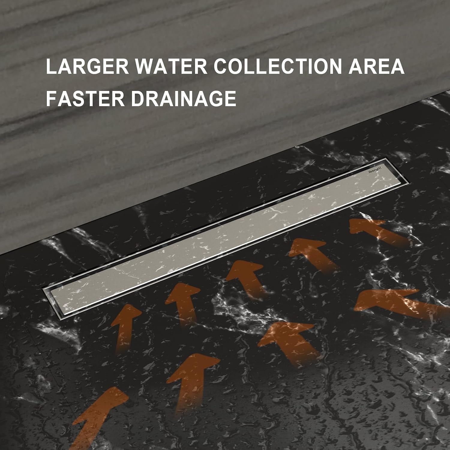 Linear Shower Drain 500mm in Stainless Steel: image 3