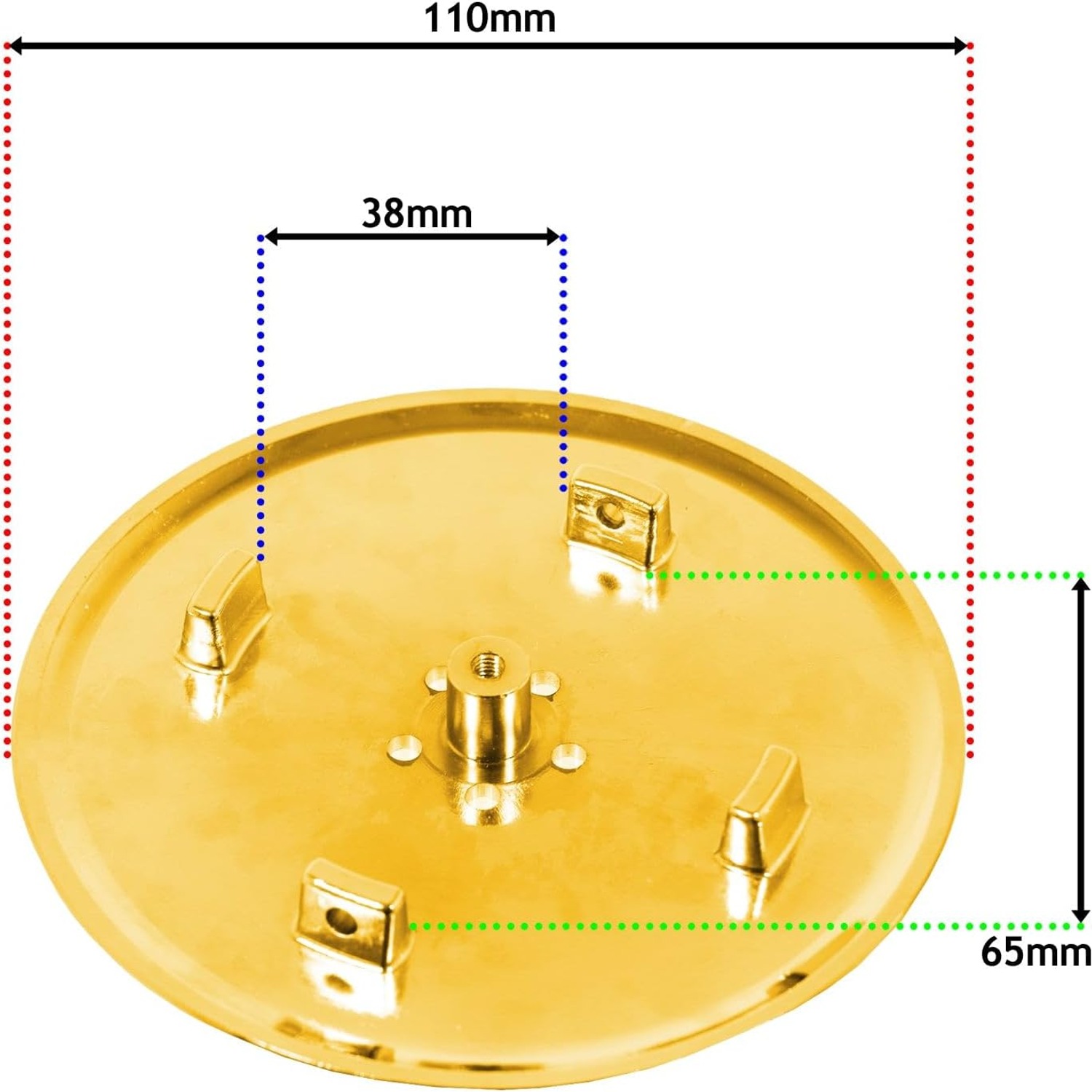 Shower Trap Cover in Brushed Brass, 110mm: image 2