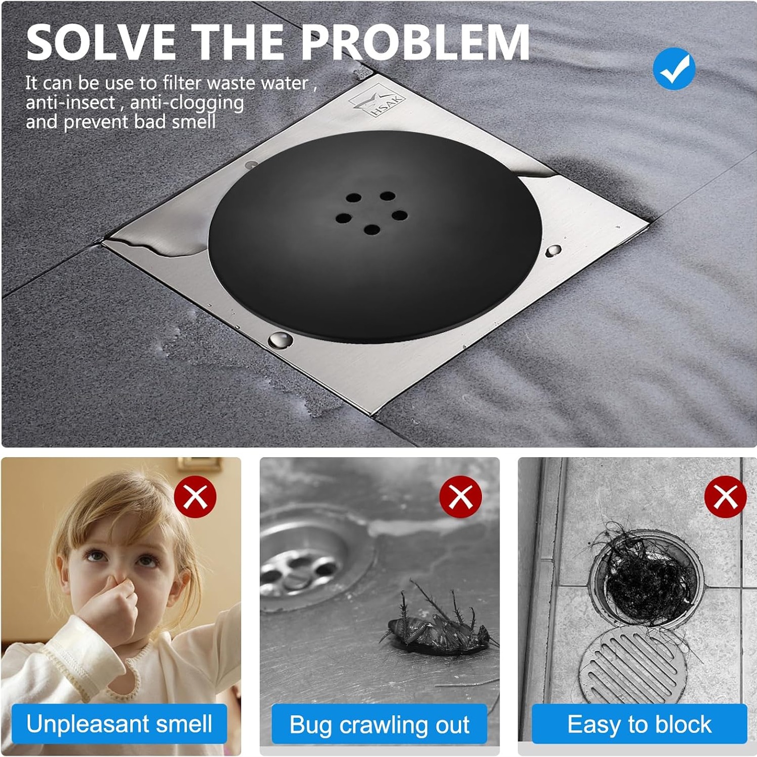 Replacement Shower Trap Cover for 90mm Waste: image 4