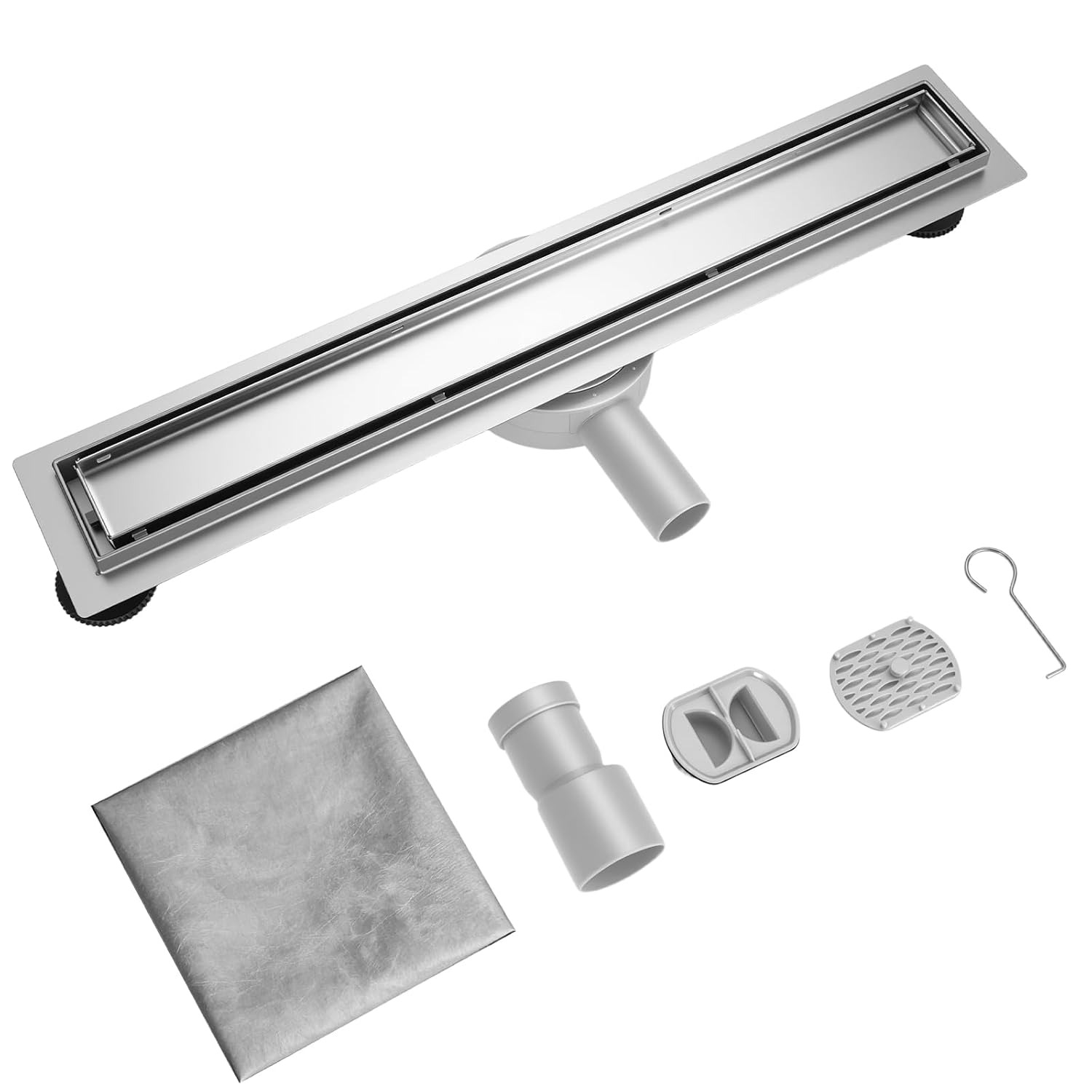Tile Insert Linear Shower Drain 600mm with Rotating Trap: image 7