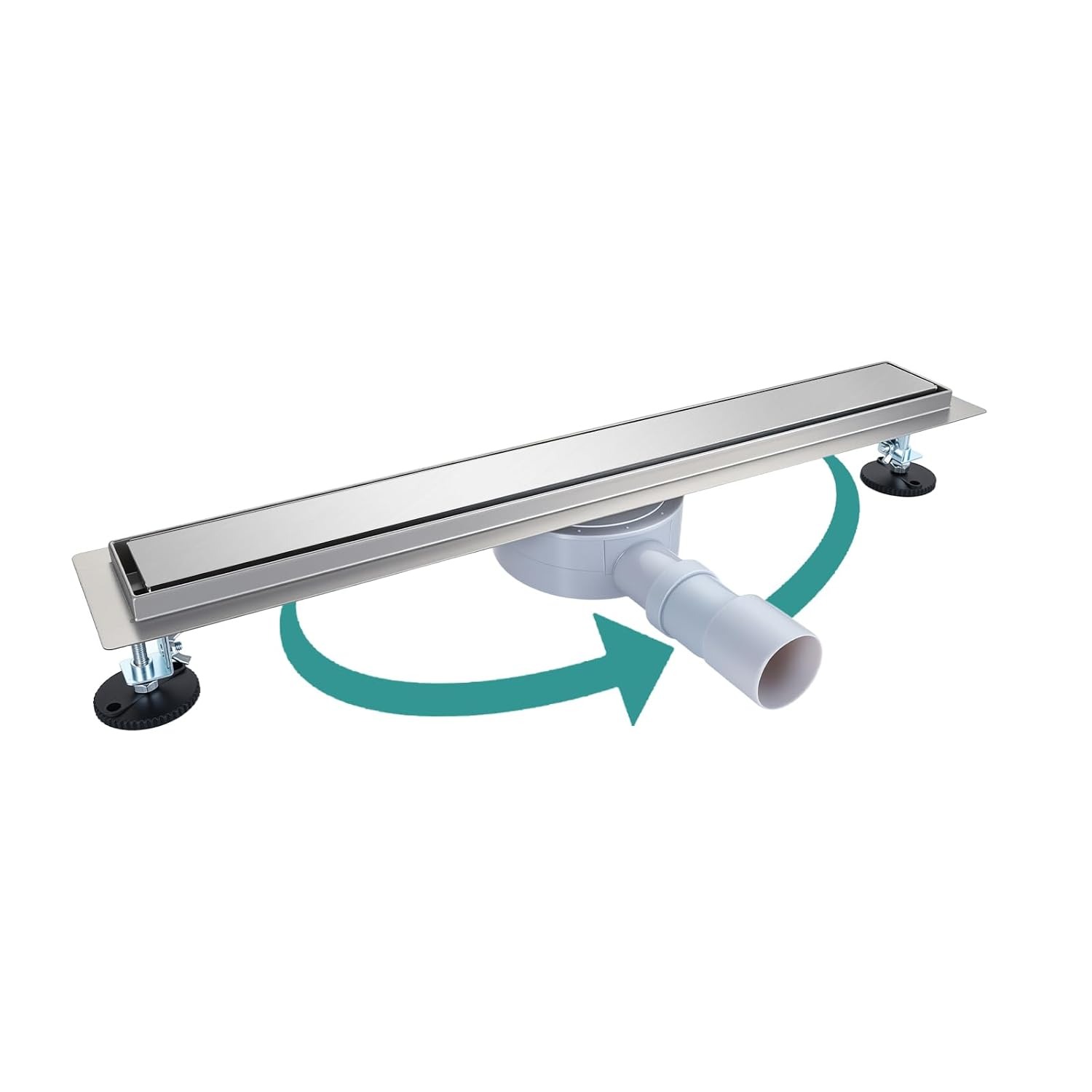 Tile Insert Linear Shower Drain 600mm with Rotating Trap: image 8