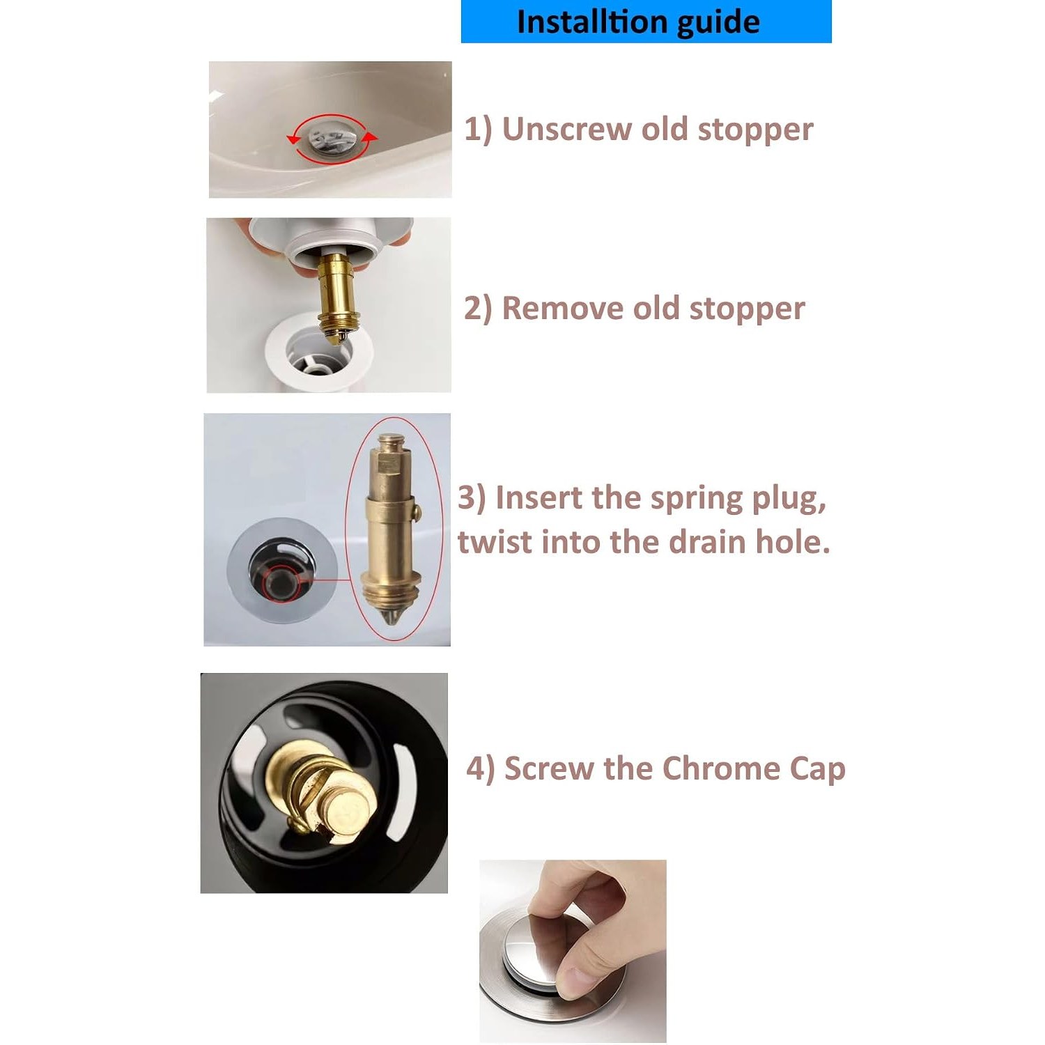 69mm Chrome Click Clack Bath Pop Up Plug