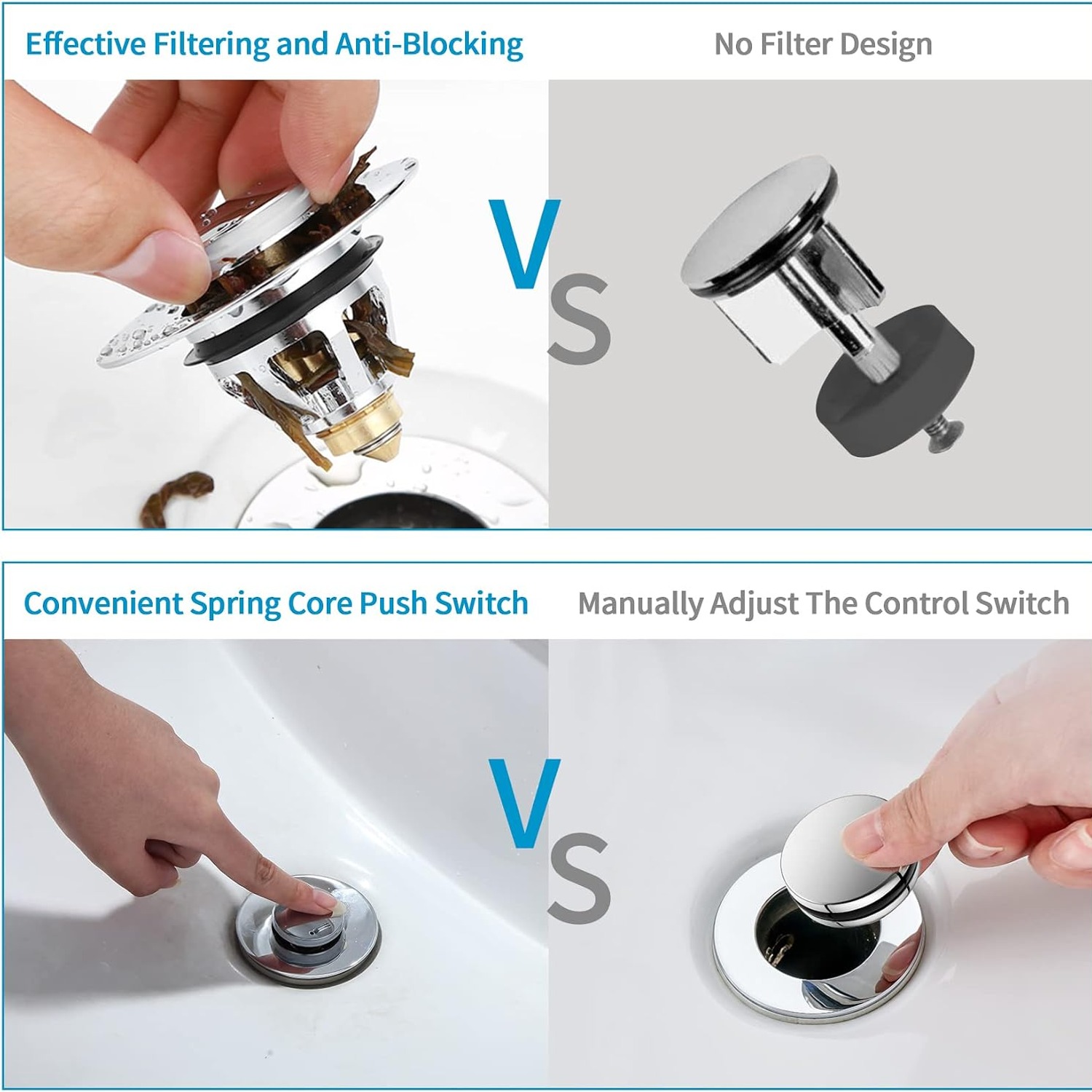 Brass Basin Plug with Hair Basket (34 to 38mm): image 4